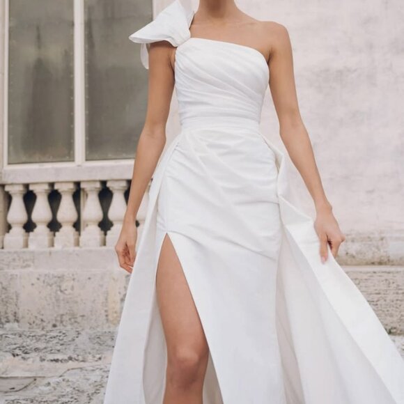 Jenny Yoo Isla Gown with Overskirt Size 10 NEW Taffeta - Picture 16 of 16